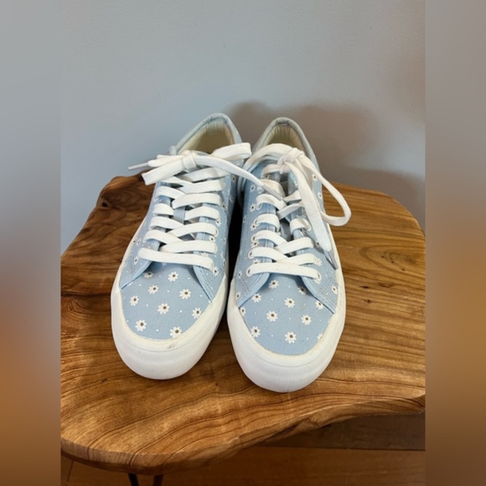 Sincerely Jules Blue and White Floral Sneakers